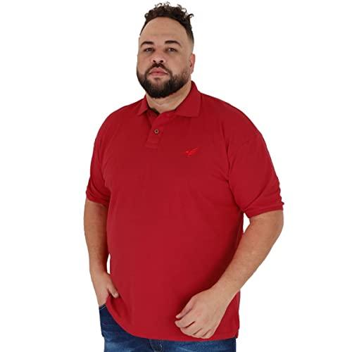 Camisa Polo Básica Masculina Plus Size (Vermelha, G2)