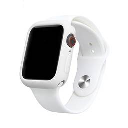 Capa case silicone para apple watch com pulseira de silicone tamanho 44mm branco