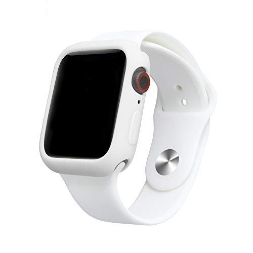 Capa case silicone para apple watch com pulseira de silicone tamanho 40mm branco