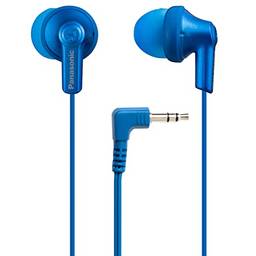 Panasonic ErgoFit Fones de ouvido intra-auriculares RP-HJE120-AA (azul metálico) som nítido dinâmico, ajuste ergonômico