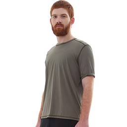 Camiseta UV Protection Masculina Manga Curta UV50+ Tecido Ice Dry Fit Secagem Rápida – M Verde Escuro