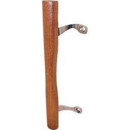 Prime-Line Puxador de madeira para porta deslizante C 1034 com suportes e fixadores folheados a cromo, 16-5/8", (pacote único)