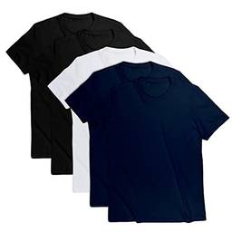 Kit com 5 Camisetas Básicas Masculina T-shirt Algodão (Kit 4, M)