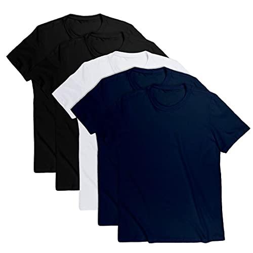 Kit com 5 Camisetas Básicas Masculina T-shirt Algodão (Kit 4, GG)