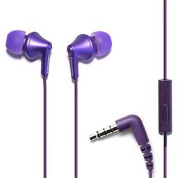 Fones de ouvido com fio intra-auriculares e microfone Panasonic ErgoFit RP-TCM125-VA, roxo metálico