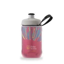 Polar Bottle Garrafa de água isolada para crianças – Sem BPA, garrafa de compressão esportiva e de bicicleta com alça (fogos de artifício – vermelho do motor, 340 g)
