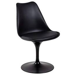 Cadeira Tulipa - Saarinen - Assento plástico - Preto