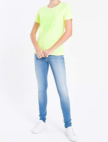Camiseta decote V, Calvin Klein, Feminina, Amarelo, P