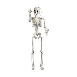 Mibee Decorações de esqueleto de halloween decoração de caveira pendurada com juntas posáveis ornamento de esqueleto voador de halloween presente para festivais festa halloween adereços assustadores