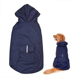 KKcare Capa de chuva reflexiva 6XL para cães de estimação Capa de chuva com orifício para trela para cães de tamanho médio