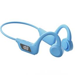 SZAMBIT Fone de Ouvido por Condução Ossea,Bluetooth 5.1,Fone Condução Ossea com LED,Fones de Ouvido Esportivos à Prova D'água do IPX5 para Caminhadas,Esportivas,Fitness,Ciclismo,Andando,Céu Azul