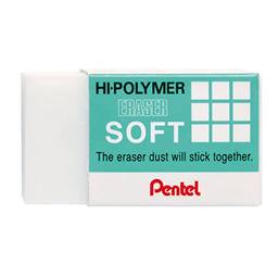 Borracha Hi-Polymer Eraser Soft, Pentel, SM/ZES-08E, Branco, Grande