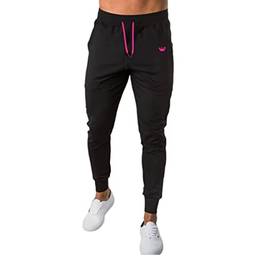 Calça De Moletom Jogger Masculina Apeluciada Com Bolsos Estampada Relaxado (XG, Preto Siri 1 Rosa)