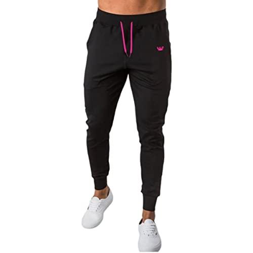Calça De Moletom Jogger Masculina Apeluciada Com Bolsos Estampada Relaxado (P, Preto Siri 1 Rosa)