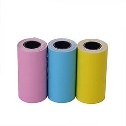 Mibee Rolo de papel para impressão em cores para impressão Papel térmico direto com autocolante 57 * 30mm (2,17 * 1,18 pol) para impressora térmica de bolso PeriPage A6 para mini impressora fotográfic