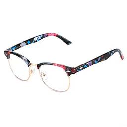 Cyxus Óculos de Luz Azul Óculos de Computador Lentes Transparentes Anti-Fadiga Ocular para Homens e Feminino Com bloqueio de UV (8-Moldura floral)