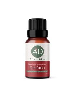 Óleo Essencial De Gerânio 100% Puro - 10ml - Ideal Para Difusor, Aromaterapia e Cuidados Com o Corpo I Aroma sutil, doce e floral I Aroma D'alma