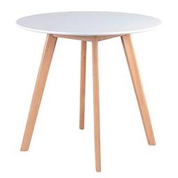 Mesa de jantar redonda Leda - 80 cm - Branco