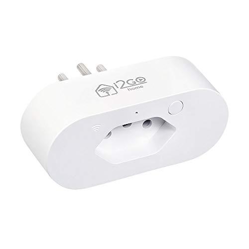 Tomada Inteligente Smart Plug Slim Wi-Fi 10A I2GO Home - Ligue ou Desligue Seus Eletrodomésticos Através do Celular - Compatível com Alexa, I2GWAL035, Branco