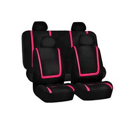 Wakauto Capa de assento de carro universal para assento de automóvel, resistente ao desgaste, tapete protetor de assento de carro, acessório interno de carro, 9 peças (rosa)