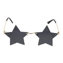 TOYANDONA 1 peça de óculos de sol fashion em formato de estrela com personalidade, sem aro para óculos de festa unissex - cinza, Cinza, 14.5x14.1x5.5cm