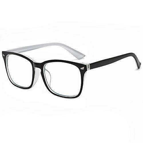 Cyxus Óculos de Luz azul Óculos Quadrados para Computador Óculos Anti-fadiga Ocular Lente Transparente UV400 para Mulheres/Homens (Verde claro transparente)