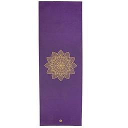 Tapete de yoga pvc premium ecológico Rishikesh estampa Mandala dourada, antiderrapante, Yoga Mat com durabilidade e conforto - 4.5mm 183 x 60cm (Roxo)
