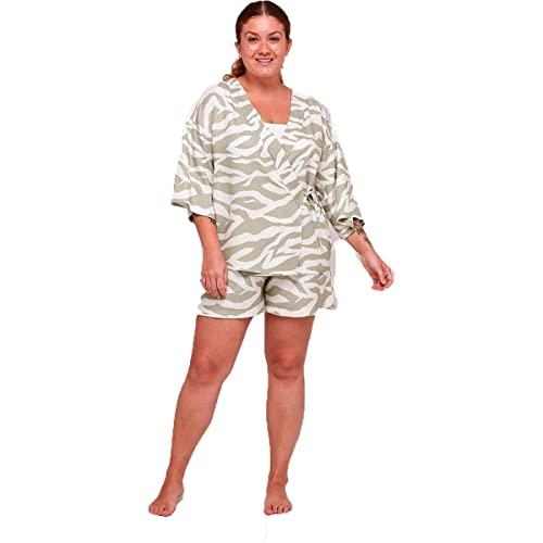 Pijama Curto Feminino Estampado Com Transpasse