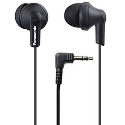 Fones de ouvido intra-auriculares com fio Panasonic ErgoFit RP-HJE120-KA, preto fosco