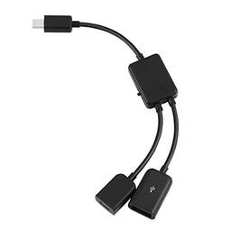 Cabo adaptador USB OTG Hemobllo, adaptador 2 em 1 micro USB HUB com cabo adaptador de carregamento OTG para smartphone e tablet