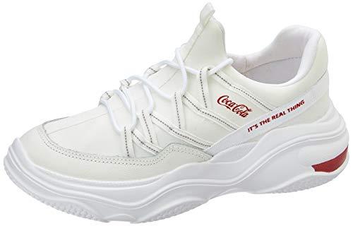 Tênis Coca-Cola Shoes, Spagueti II, feminino, Branco/Vermelho, 34