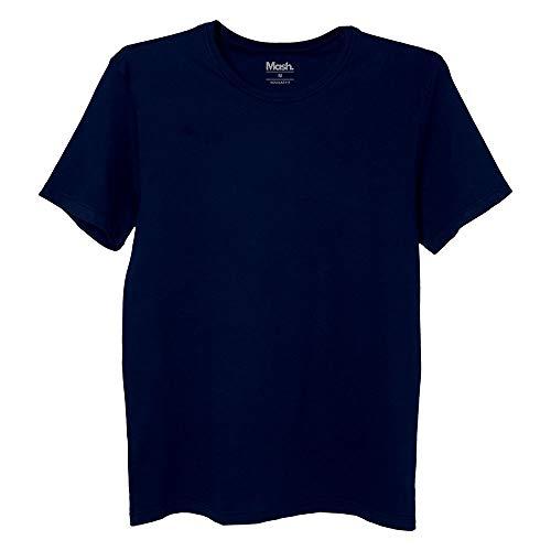 Camiseta Gola Careca Malha Lisa, Mash, Masculino, Azul Marinho, M