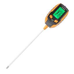 Henniu Testador de solo 5 em 1 Detector de solo multifuncional Medidor de umidade Medidor de pH Medidor de temperatura do solo/umidade ambiente Intensidade da luz solar Testador de pH