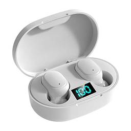 Fones de ouvido sem fio SZAMBIT TWS Fones de ouvido Bluetooth 5.0 Fones de ouvido com microfone esportivo com cancelamento de ruído Mini fone de ouvido E6S viva-voz (Branco)