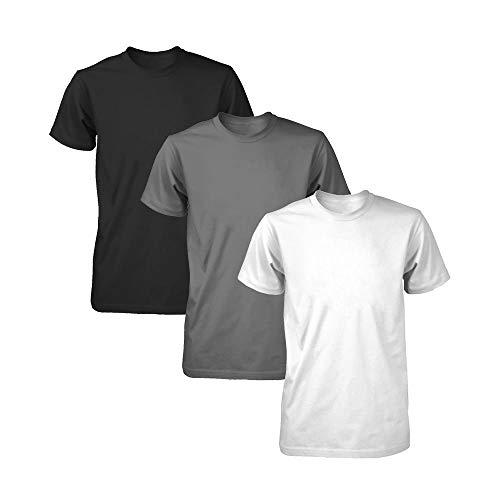 Kit com 3 Camisetas Masculina Dry Fit Part.B (Branco Preto Chumbo, M)