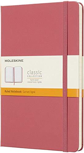 Caderno Clássico Pautado, Moleskine, 21x13cm Grande, Rosa Margarida