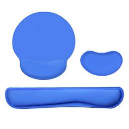 Ergonômico Memory Foam Teclado Descanso de Pulso Mouse Conjunto de Mouse Pad com Tecido de Lycra Base de Borracha Antiderrapante Azul