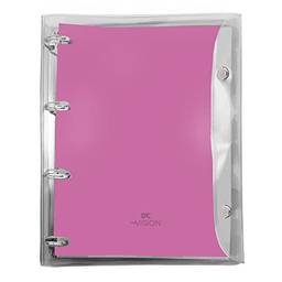 Caderno Argolado Cristal Colegial Vision Rosa Com 192 Folhas - 3990