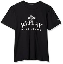 T-Shirt, Blue Jeans, Replay, Masculino, Preto, GG