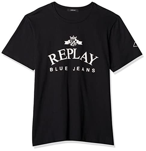 T-Shirt, Blue Jeans, Replay, Masculino, Preto, M