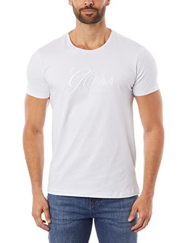 GUESS Bordado, T Shirt Masculino, Branco (White), G3