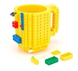 Caneca Lego Bloquinhos Amarela + Brinquedo