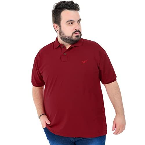 Camisa Polo Básica Masculina Plus Size (Vinho, G1)