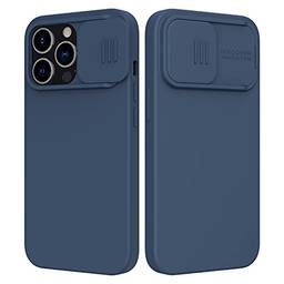 Nillkin Capa compatível com iPhone 13 Pro com capa de câmera deslizante, capa de silicone líquido sedoso CamShield com proteção de lente de câmera, proteção total à prova de choque de 6,1 polegadas, azul