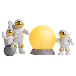FAKEME 4 peças estatueta de astronauti estátua astronauti decoração moderna coleção de PVC decoração arte abstrata crianças de aniversário para, Ouro Amarelo