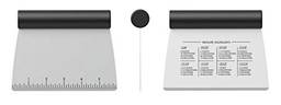KitchenAid Raspador/cortador de massa de aço inoxidável multiuso com escala de medição, 15 cm, preto