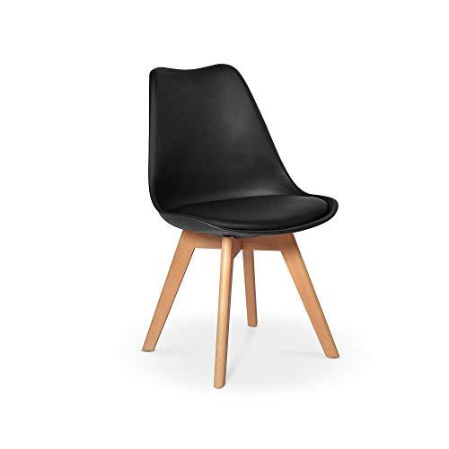 Cadeira Eames Wood Leda Design - Preta