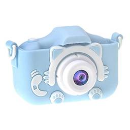 MERIGLARE Mini Câmera Digital HD 2.0"filmadora IPS para Crianças de Aniversário para E, Gato Azul