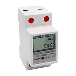 Romacci Monitor digital LCD monofásico medidor de energia em trilho DIN 5-80A 220 V 50 Hz Medidor eletrônico de KWh Monitor de consumo de energia DDM15SC