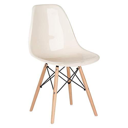 Cadeira Eames Dsw - Off-white - Madeira clara